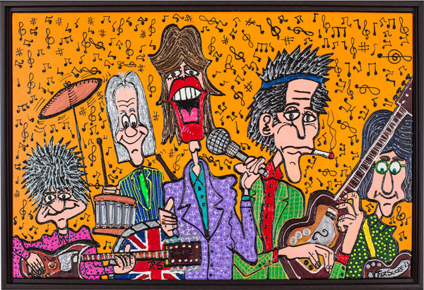 The Rolling Stones by Fer Sucre Technique: Acrylic and Plastic Measurements:36"x 24" Year: 2014Frame: Wood