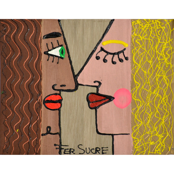 Two of Kind Individual Place Mat by Fer Sucre on natural cotton