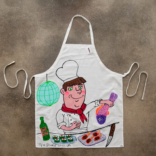 Sushi Chef Apron by Fer Sucre in plastic and acrylic