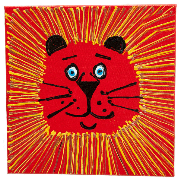 Orange Lion Box Technique: Acrylic and Plastic Measurements: 7" square Year: 2010 Frame: unframed