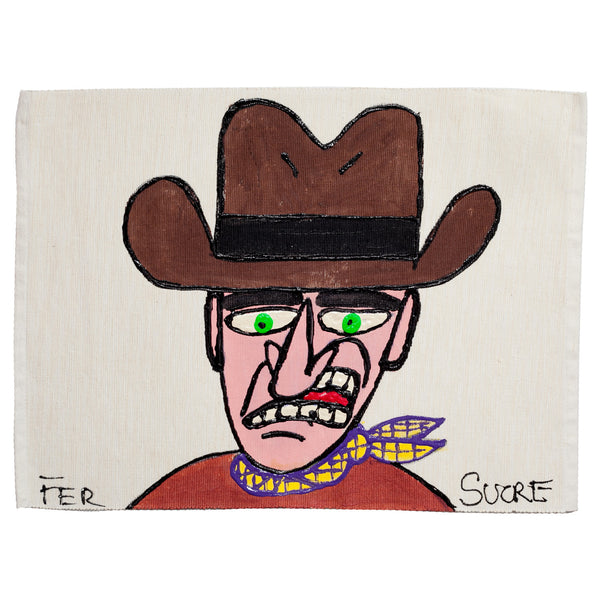 Cowboy Individual Place Mat by Fer Sucre on natural cotton.Design only on front
