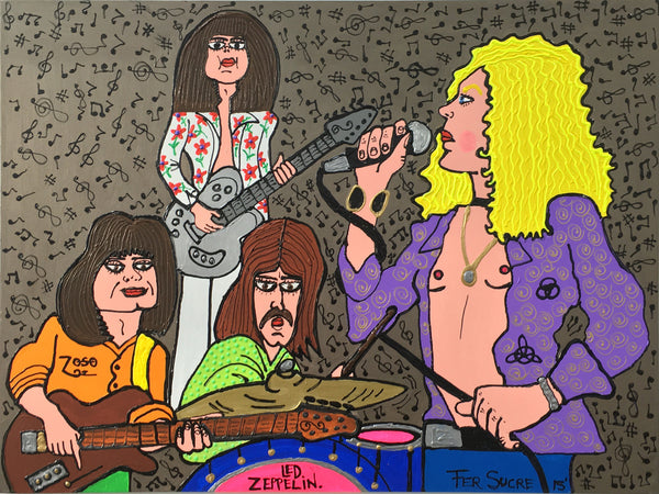 Led Zeppelin by Fer Sucre Technique: Acrylic and Plastic Measurements: 40x30” Year: 2015 Frame: unframed