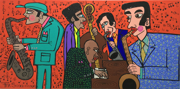 Playing Jazz by Fer Sucre Technique: Acrylic and Plastic Measurements: 24x30” Year: 2012 Frame: unframed