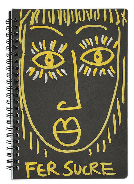 Yellow Woman Spiral  Sketch Notebook by Fer Sucre 
