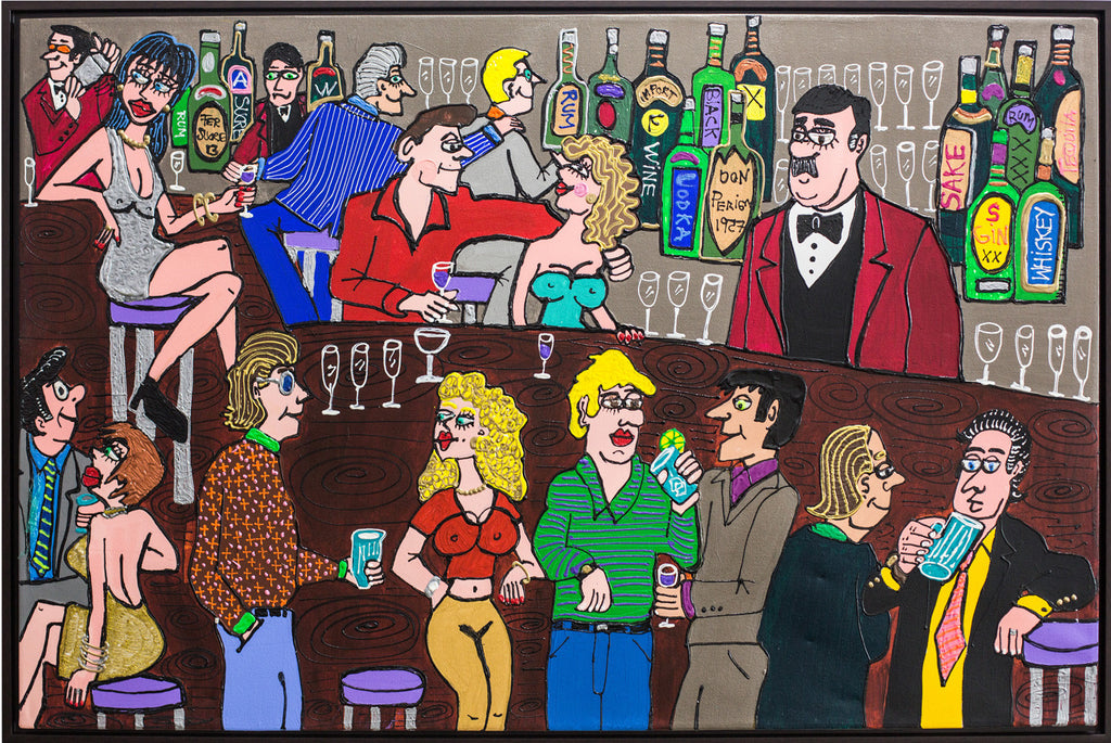 Bar in Brickell Painting by Fernando Sucre, acrylic and plastic