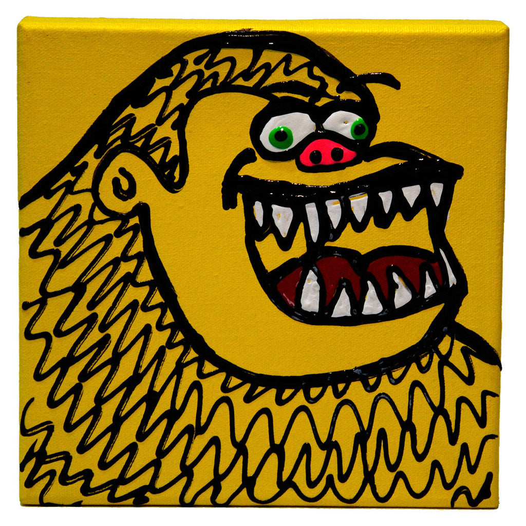 Gorilla Painting by Fer Sucre Technique: Acrylic and Plastic Measurements: 7" square Year: 2010 Frame: unframed