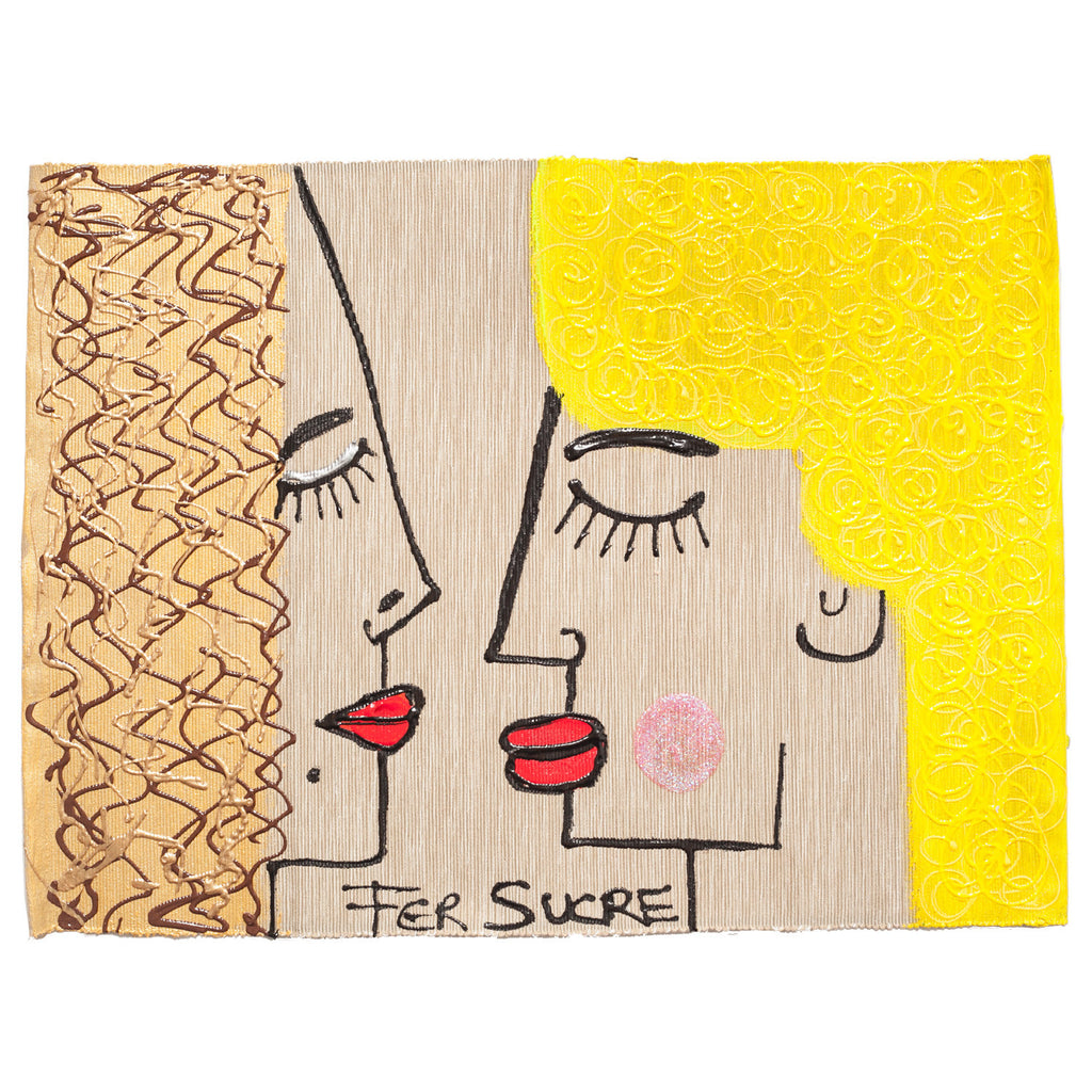Couple in Love Individual Place Mat by Fer Sucre on natural cotton.Design only on front