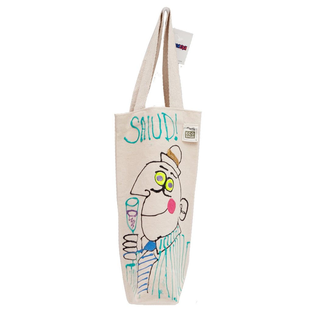 Woman Wine Bag by Fer Sucre on natural cotton