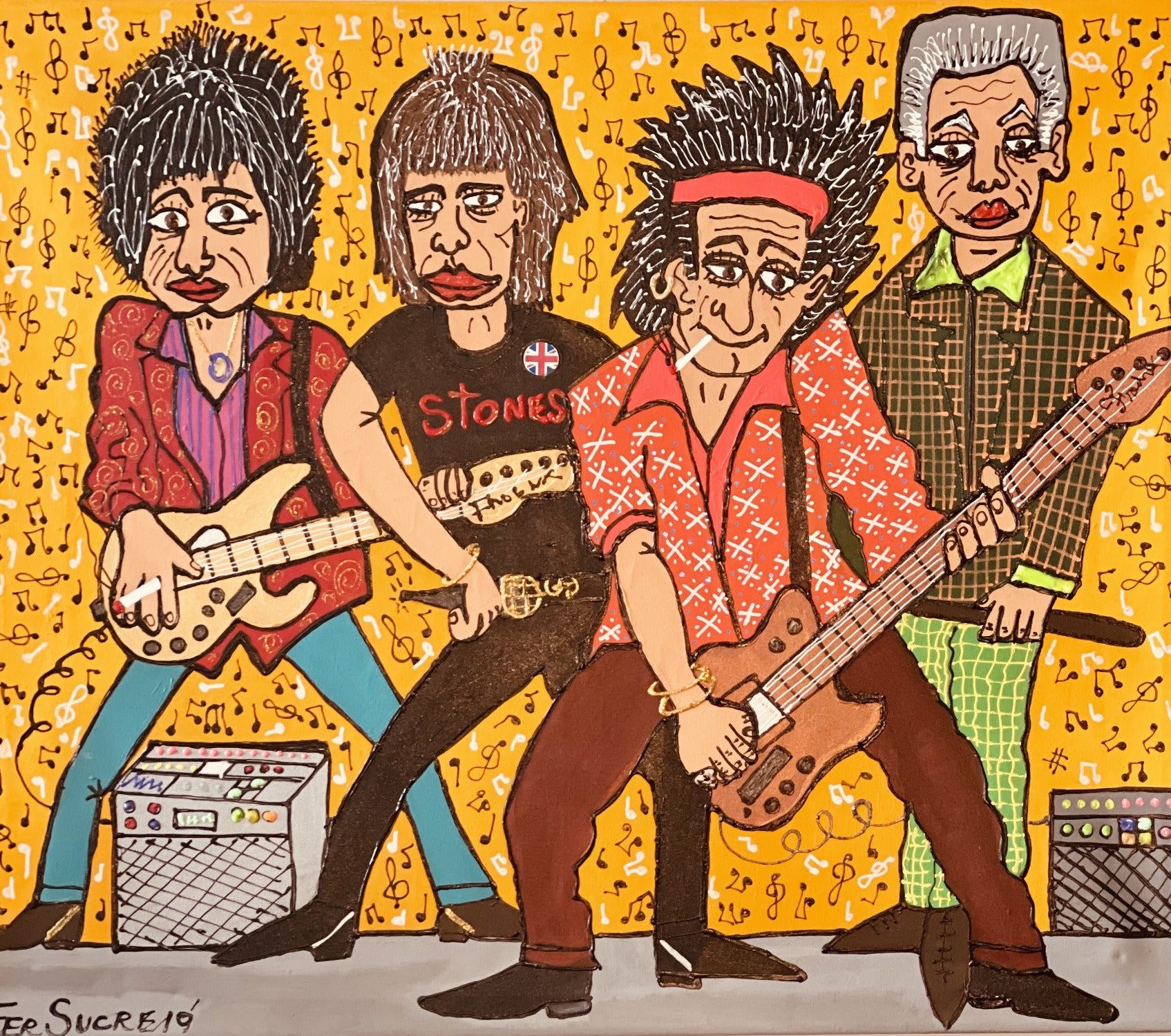 アート・デザイン・音楽 TREASURES OF THE ROLLING STONES ▷ Rolling Stone Logo by Dopedout M, 2023 | Acrylic Painting